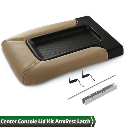 Solid Spare Beige Center Console Lid Repair Kit Arm Rest Cover For 01-07 Silverado/Sierra
