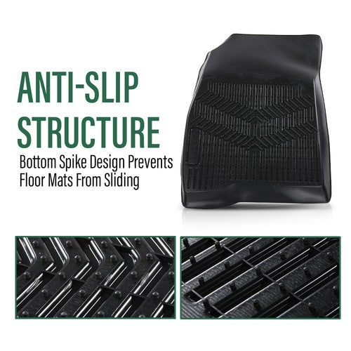 Solid Spare TPE Floor Mats Fit For 23-25 Honda Accord Hybrid All Weather Protection Liners