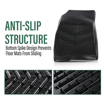 Solid Spare TPE Floor Mats Fit For 23-25 Honda Accord Hybrid All Weather Protection Liners