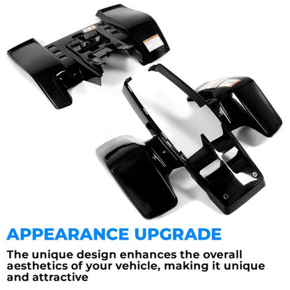 Solid Spare Front + Rear Fender Plastic Body For 1987-2006 Yamaha Banshee 350 YFZ350 （Black）