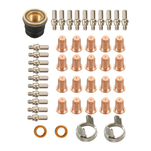 Solid Spare IPT-60 PT-60 IPT-40 PT40 Plasma Cutting Torch Tips Electrode Shield Cap 45 Pcs