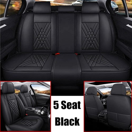 Leather Seat Covers Set for 2013-2026 Toyota Tacoma 5 Seats Front Rear Protector