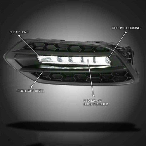 Pair Front  LED Fog Lights Lamps DRL For 2019 2020-2022 Honda HR-V HRV LH & RH