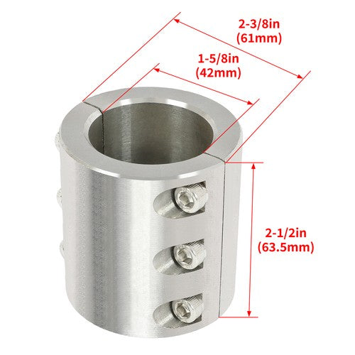 Solid Spare 2PCS 1.625 1 5/8" Inch OD Size Roll Cage Mounts Split Collar Tube Clamps