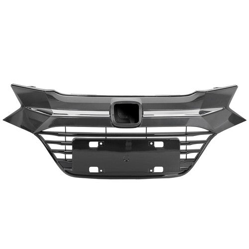 Solid Spare Front Upper Black Grille Grill W/Chrome Trim For Honda HR-V HRV 2016 2017 2018