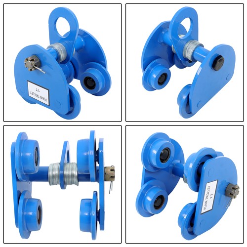 Solid Spare Manually Trolley Alloy Steel 2200lb Double Wheel I-Beam Flange Width 65-150mm