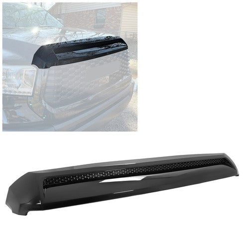 Solid Spare Gloss Black Front Upper Hood Bulge Molding Grille Trim For Toyota Tundra 2014-21