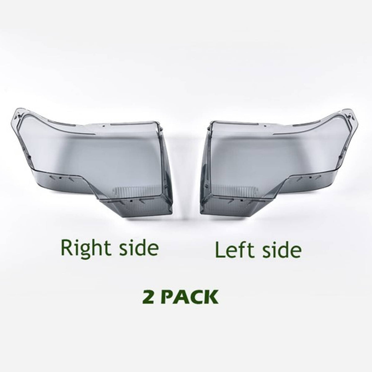 Solid Spare Fit For 2009-2014 Ford F150 F-150 Smoked Headlight Replacement Lens Left+Right