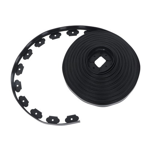 Solid Spare Garden Edging Landscape Edging with 60 Spikes for Lawn 1.5 Inch 100FT Black