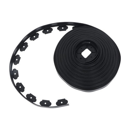 Solid Spare Garden Edging Landscape Edging with 60 Spikes for Lawn 1.5 Inch 100FT Black