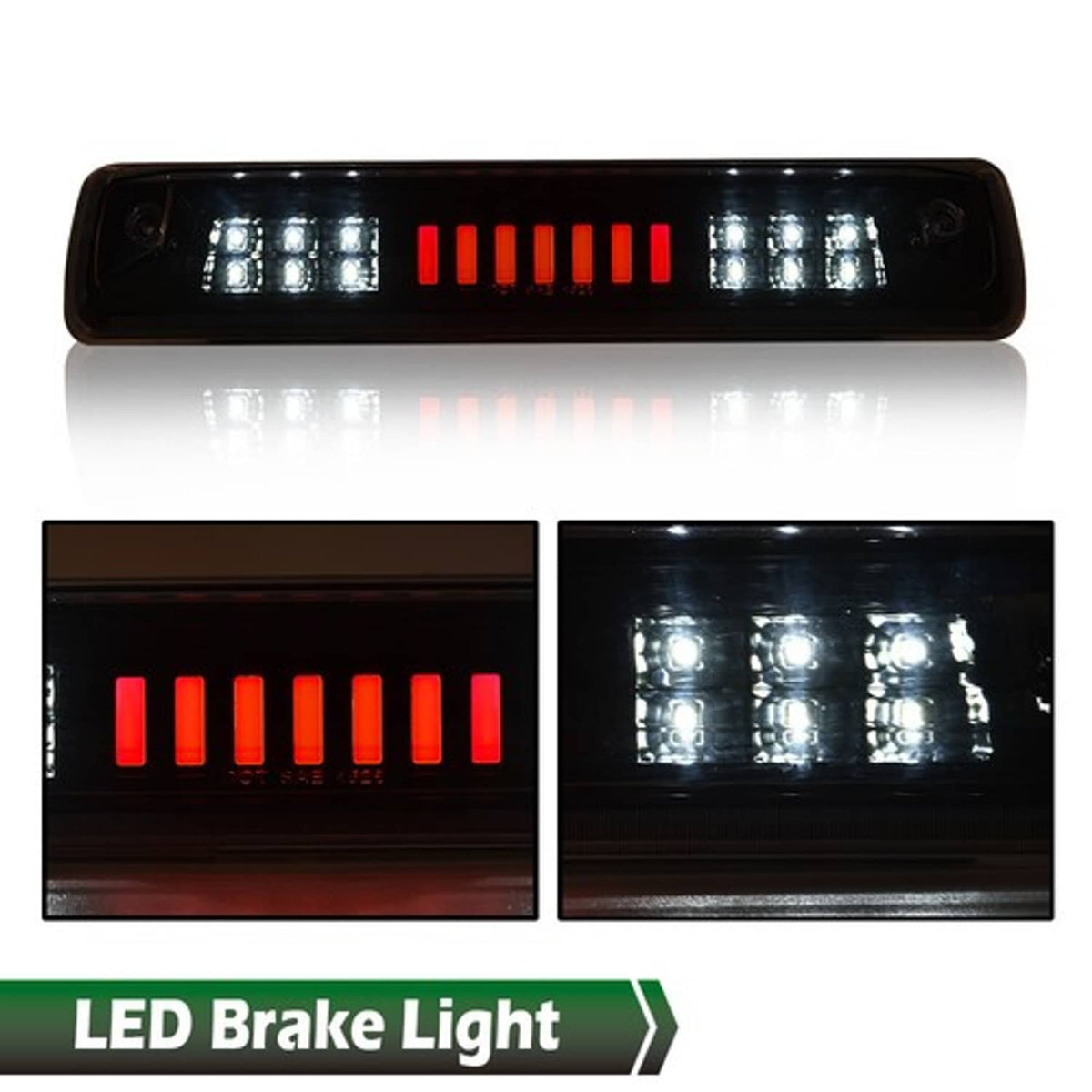 Solid Spare Fit For 15-18 Colorado Canyon Clear/Black LED 3rd Brake Light Cargo Lamp