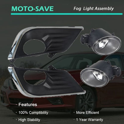 Solid Spare Chrome Fog Lamps Assembly w/3000K Halogen Bulbs For Nissan Altima SR 2.5L 16-18