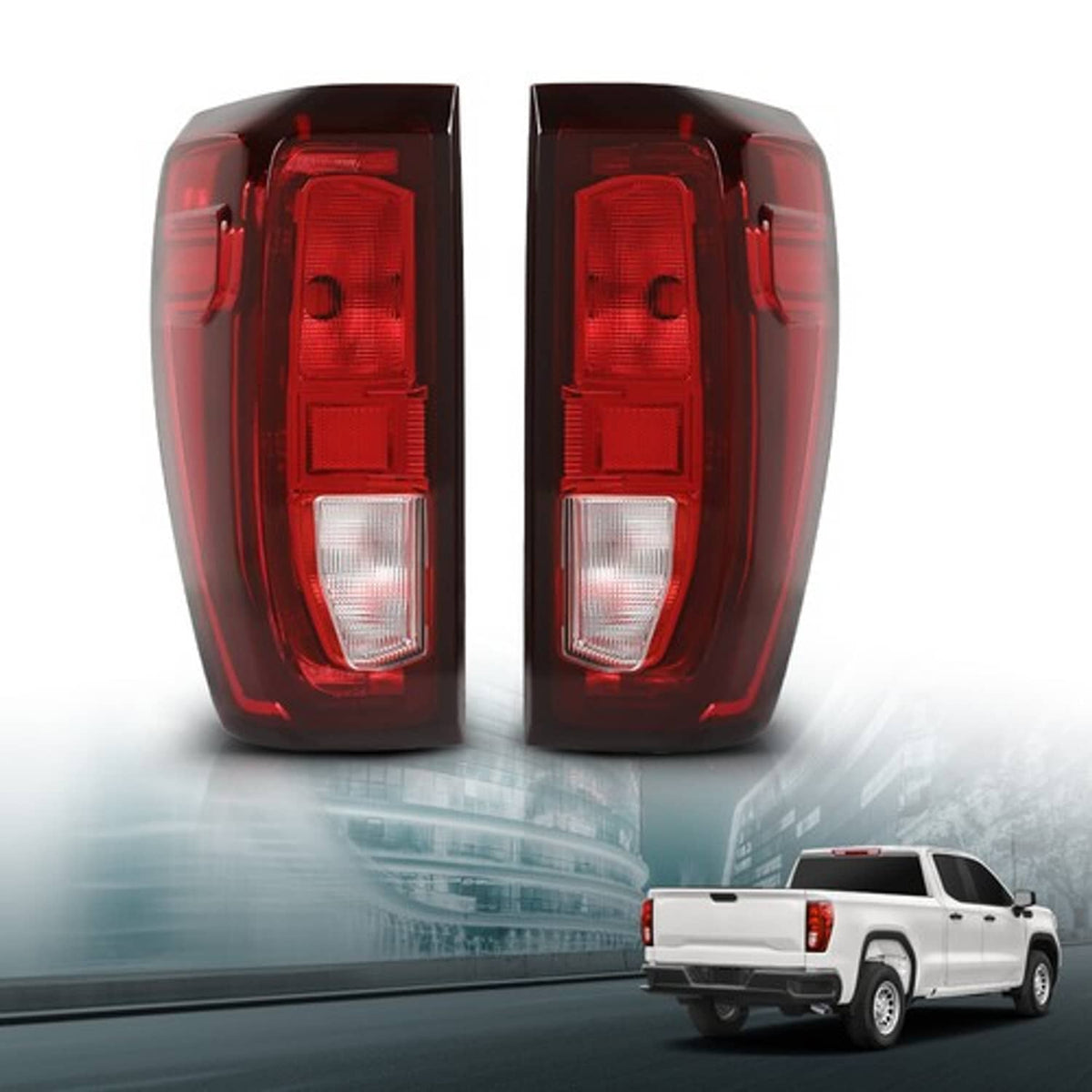 Solid Spare Fit For 2019-2022 GMC Sierra 1500 2500 3500 Left+Right Tail Lights Brake Lamps