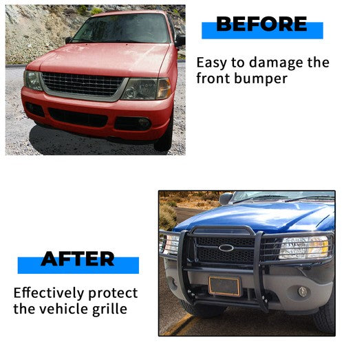 Solid Spare Black Brush Grille Guard W / Hardware For 2002 03 04 05 Ford Explorer 4DR 4-Door