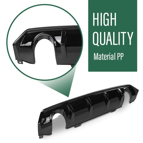 Solid Spare Fit For 2016-2021 Honda Civic Rear Bumper Lip Diffuser Splitter Spoiler Black