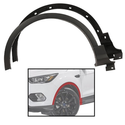 Solid Spare Front Left & Right Fender Flares Wheel Molding Fit For 2013-2017 Ford Escape