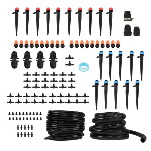 Solid Spare With Tubing Hose Adjustable Nozzle Micro Drip 226FT Automatic Irrigation System