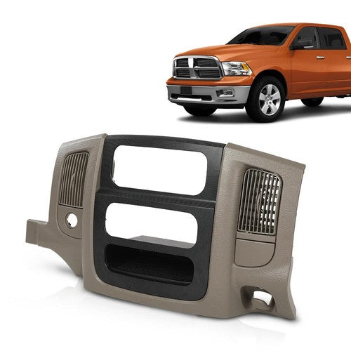 Solid Spare Fit For 02-05 Dodge Ram Dash Radio Bezel Climate Trim Panel Vents Storage Beige