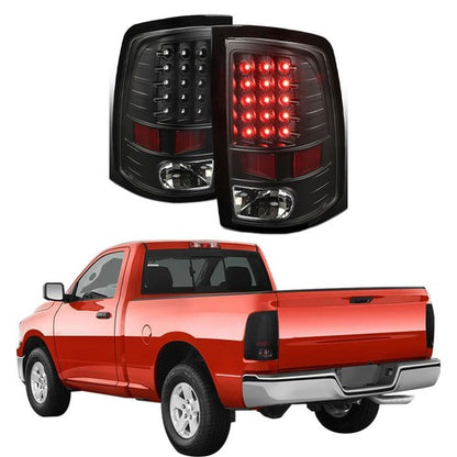 Solid Spare Left+Right Side For Dodge Ram 1500 2009-2018 Black Tail Light Lamp Replacement