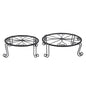 Solid Spare 2 Pack 10" 12" Rustproof Black Metal Plant Stands Flower Planter Pot Stand Round
