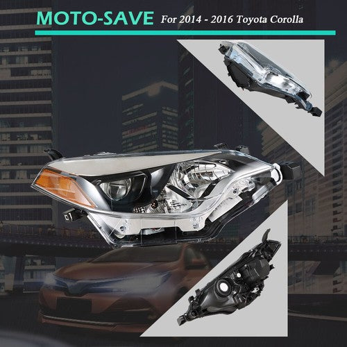 Solid Spare Headlight Headlamps Assembly Fit For Toyota Corolla 2014-2016 RH Side Clear Lens