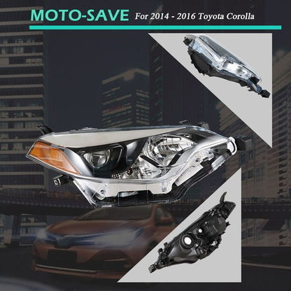 Solid Spare Headlight Headlamps Assembly Fit For Toyota Corolla 2014-2016 RH Side Clear Lens