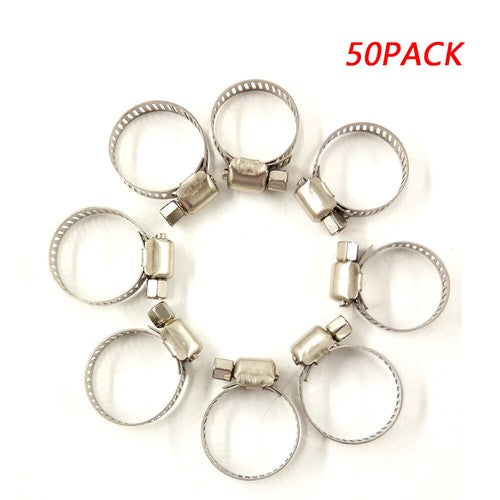Solid Spare 3/4"-1"Adjustable Stainless Steel Drive Hose Clamps Fuel Line Worm Clip 50pcs