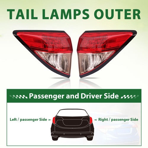 For 2016 2017 2018 Honda HRV HR-V Tail Lights Rear Brake Lamp Outside LH&RH Pair