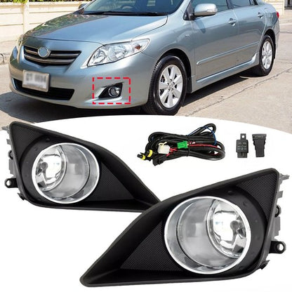 Fit 2009-2010 Toyota Corolla LE CE XLE XRS Chrome Fog Lights Lamps Pair w/wiring