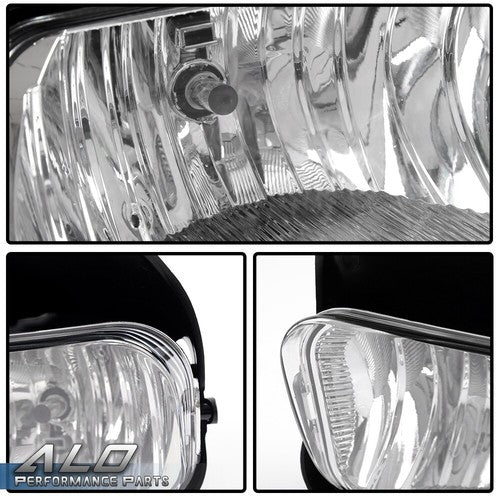 Solid Spare Clear Bumper Driving Fog Lights+Bulbs Fit For 03-06 Silverado 1500/2500/3500