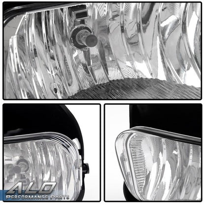 Solid Spare Clear Bumper Driving Fog Lights+Bulbs Fit For 03-06 Silverado 1500/2500/3500