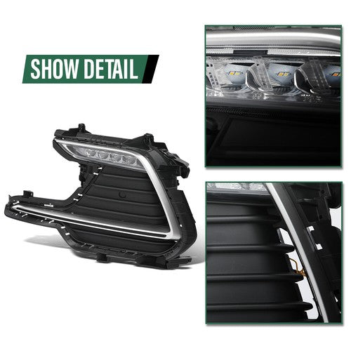 Solid Spare LED DRL Daytime Running Light Fit For 17-18 Hyundai Elantra Sport W/ Turn Signal