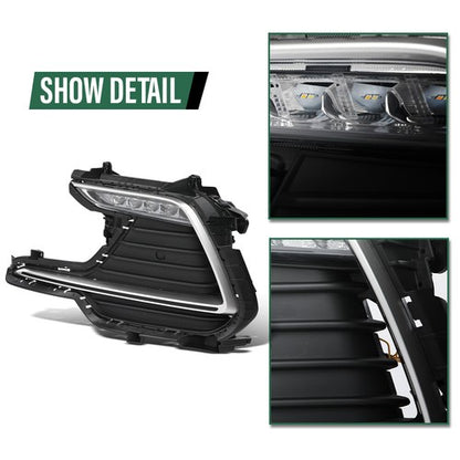 Solid Spare LED DRL Daytime Running Light Fit For 17-18 Hyundai Elantra Sport W/ Turn Signal