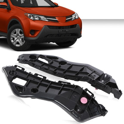 Solid Spare Fit For 2013-2015 Toyota RAV4 Front Bumper Retainer Bracket Left+Right Pair Set