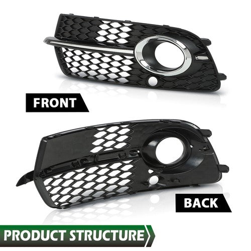 Solid Spare Front Bumper Fog Light Grill Grille Fit For AUDI Q5 S-Line/ SQ5 2013-2017