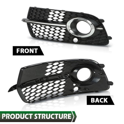 Solid Spare Front Bumper Fog Light Grill Grille Fit For AUDI Q5 S-Line/ SQ5 2013-2017