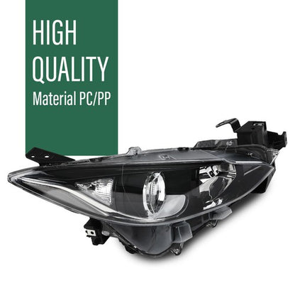 Solid Spare Fit For 2014-2016 Mazda 3 Clear/Black Projector Headlights Assembly Left+Right