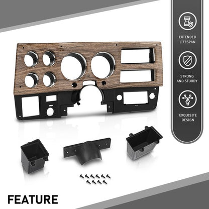 Solid Spare Fit For 1975-1980 Chevy GMC Pickup Truck Dash Bezel Gauge Cluster Cover W/o A/C