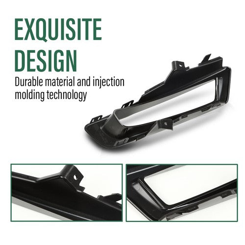 Solid Spare Bumper Fog Light Bezel Lamp Trim Fit For 15-18 Land Rover Discovery Sport