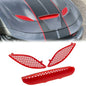 Solid Spare 3Pcs Red Hood Bezel Insert Trims For 2015-20 Dodge Charger 68202462AD 68202581AC