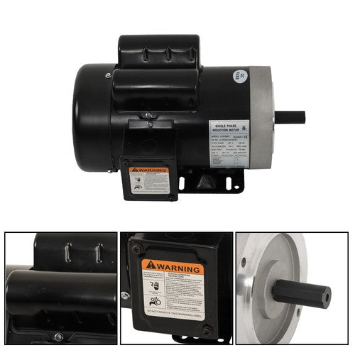 Solid Spare 5HP Electric Motor 3450RPM 56C Frame 5/8" Shaft 60HZ TEFC Single Phase 208-230V