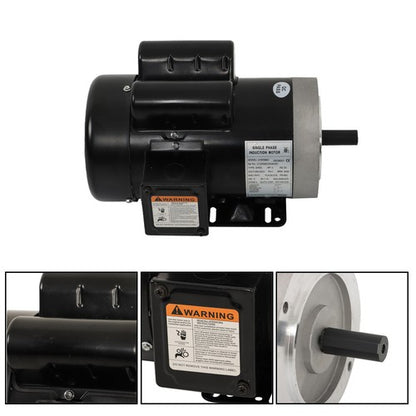 Solid Spare 5HP Electric Motor 3450RPM 56C Frame 5/8" Shaft 60HZ TEFC Single Phase 208-230V