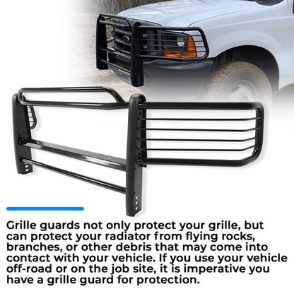 Solid Spare Steel Grille Grill/Brush/Headlight Guard For 99-07 Ford F250-F550 Super Duty