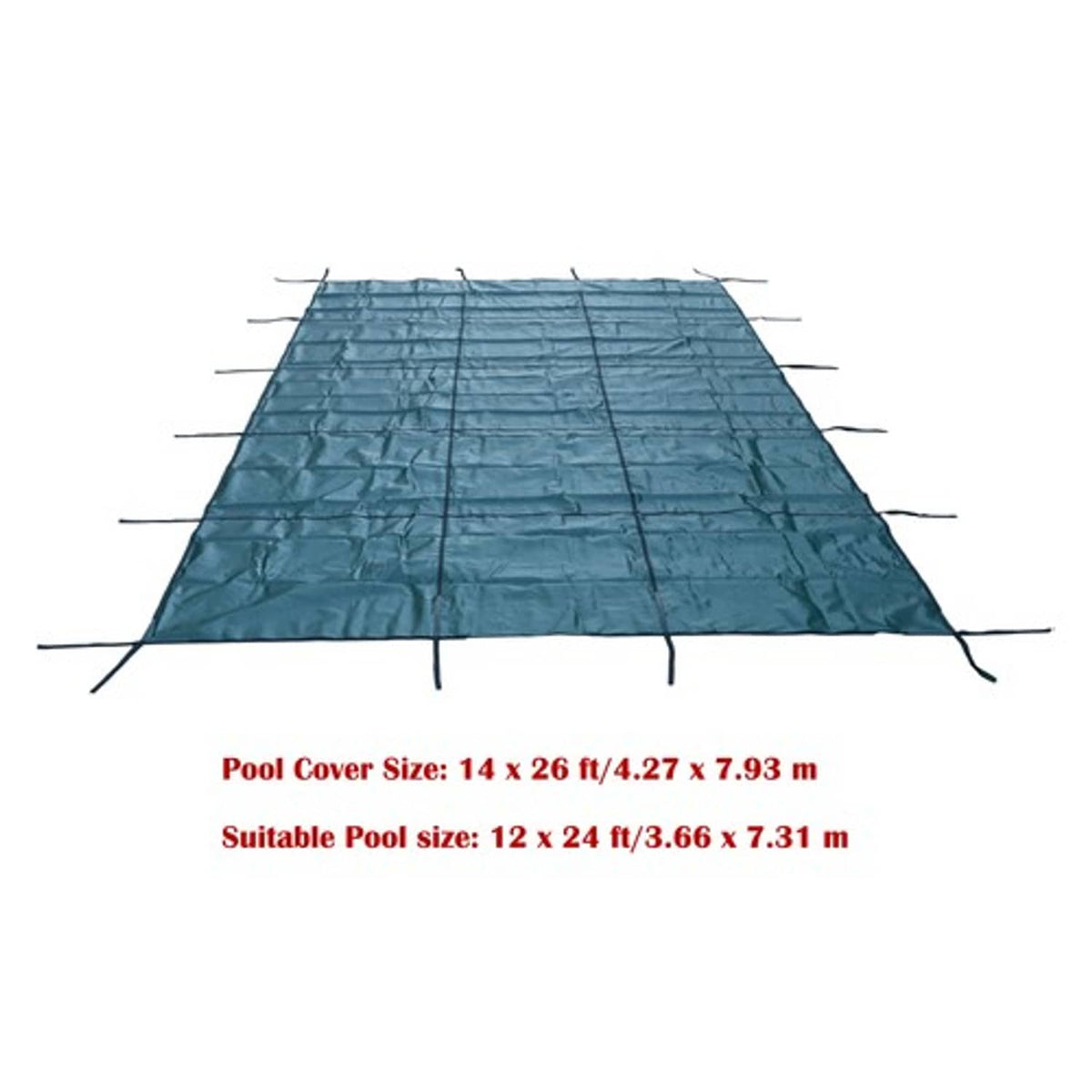 Solid Spare Rectangular Winter Pool Cover Inground Pool Safety Cover Green Fit 12x24ft Pools