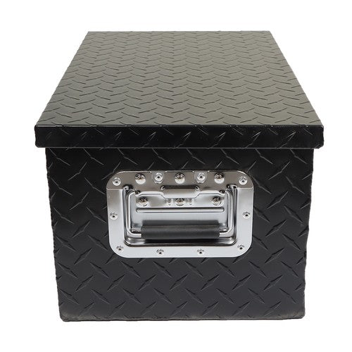 Solid Spare 20"×12"×9.5" Tool Box w/Keys For Pickup Trailer Black Aluminum Diamond Plate