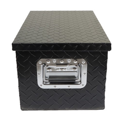 Solid Spare 20"×12"×9.5" Tool Box w/Keys For Pickup Trailer Black Aluminum Diamond Plate