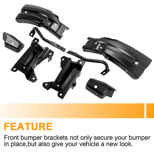 Solid Spare Front Bumper Mounting Support Brace Bracket 8pc Kit For Silverado 1500 2007-2013