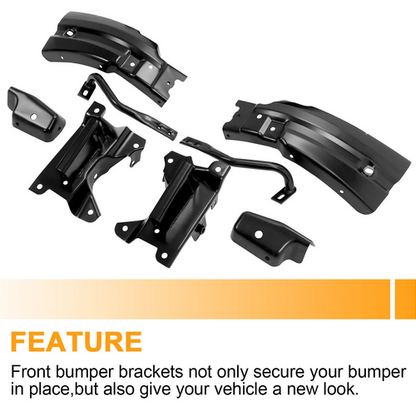 Solid Spare Front Bumper Mounting Support Brace Bracket 8pc Kit For Silverado 1500 2007-2013