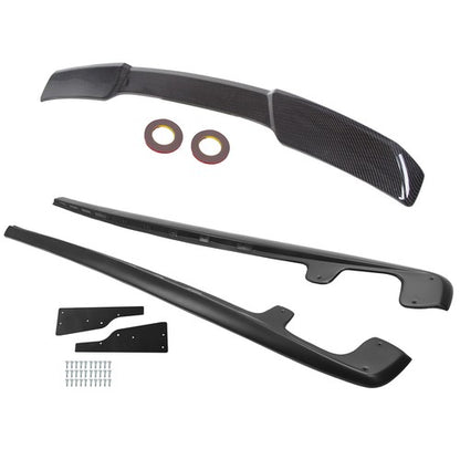 Solid Spare For 2005-2013 Corvette C6 Base ZR1 Style Side Skirts & Rear Trunk Wing Spoiler