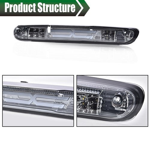 Solid Spare Fit For 07-14 Silverado Sierra LED 3rd Third Brake Light Cargo Lamp Smoke Lens